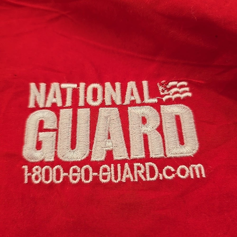 National Guard Classic Red Pullover Jacket Windbreaker Golf Activewear Size L - Picture 2 of 9